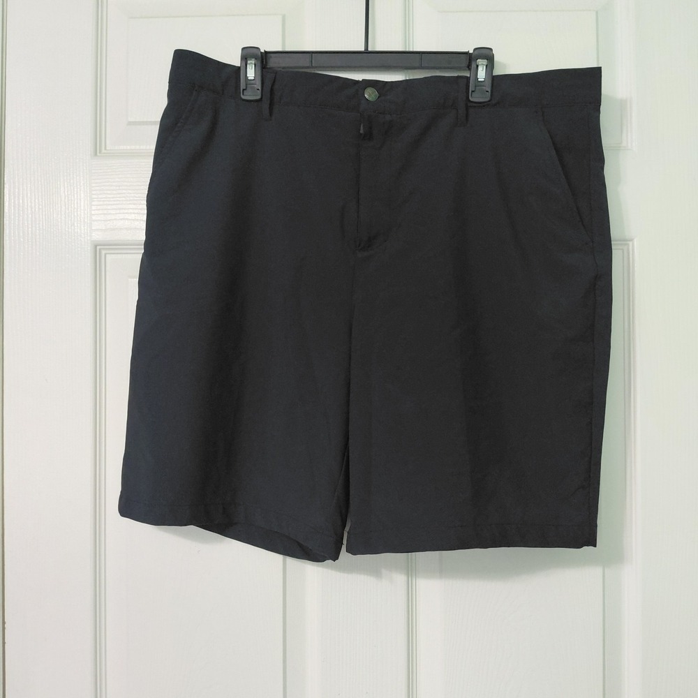 Golf America Shorts Flat Front Golf Black Performance Mens Stretch Size 40